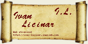 Ivan Ličinar vizit kartica